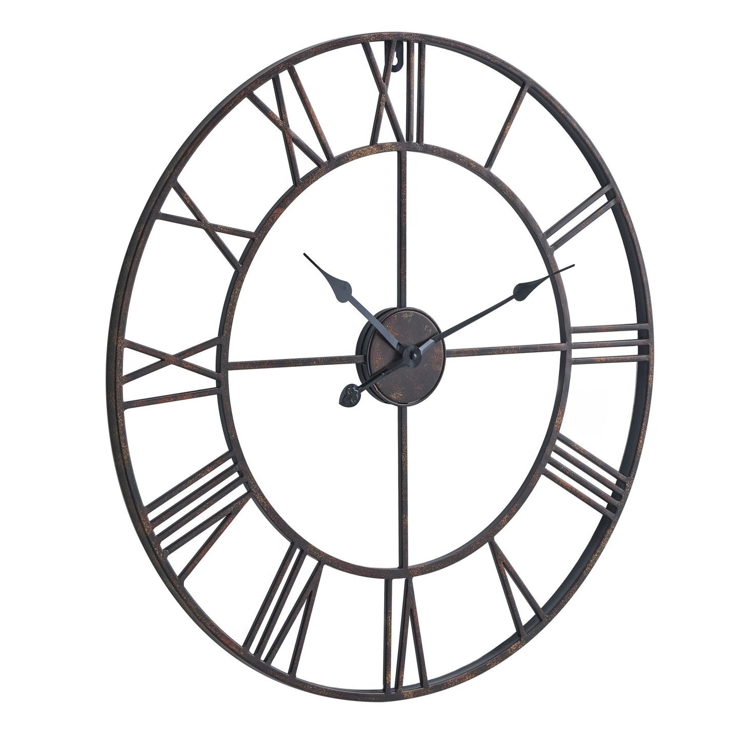 angled view of Bronze Skeleton Wall Clock