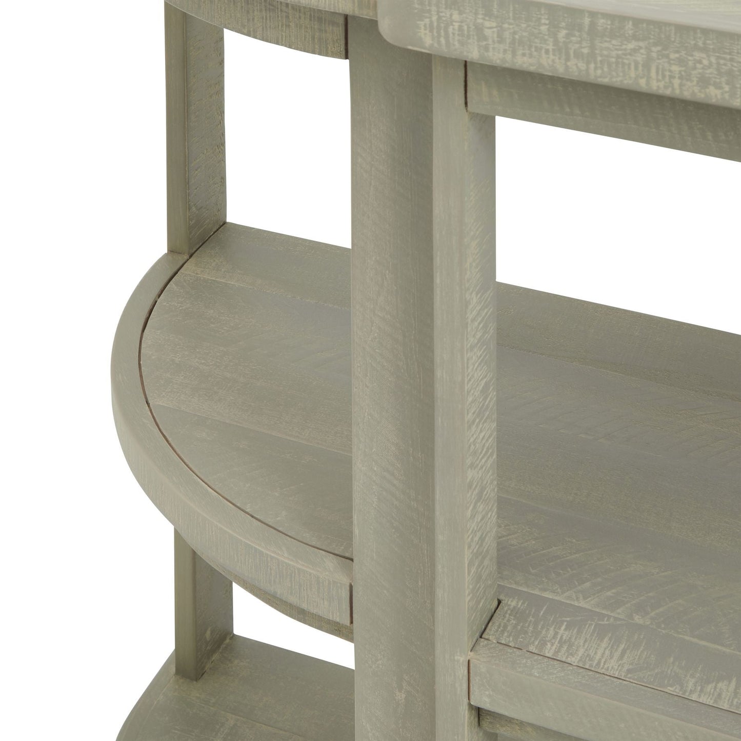 close up of the leg on the console table