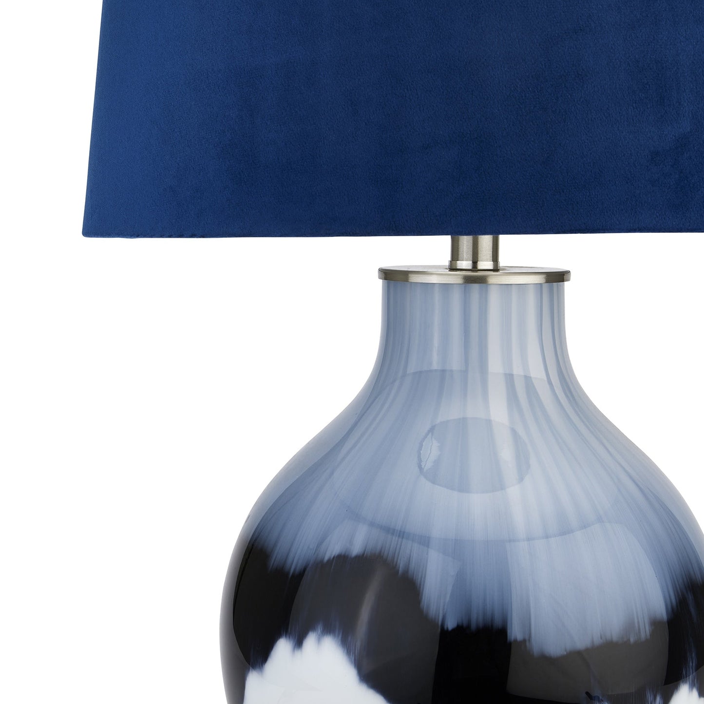 close up of hand-dipped glass table lamp base
