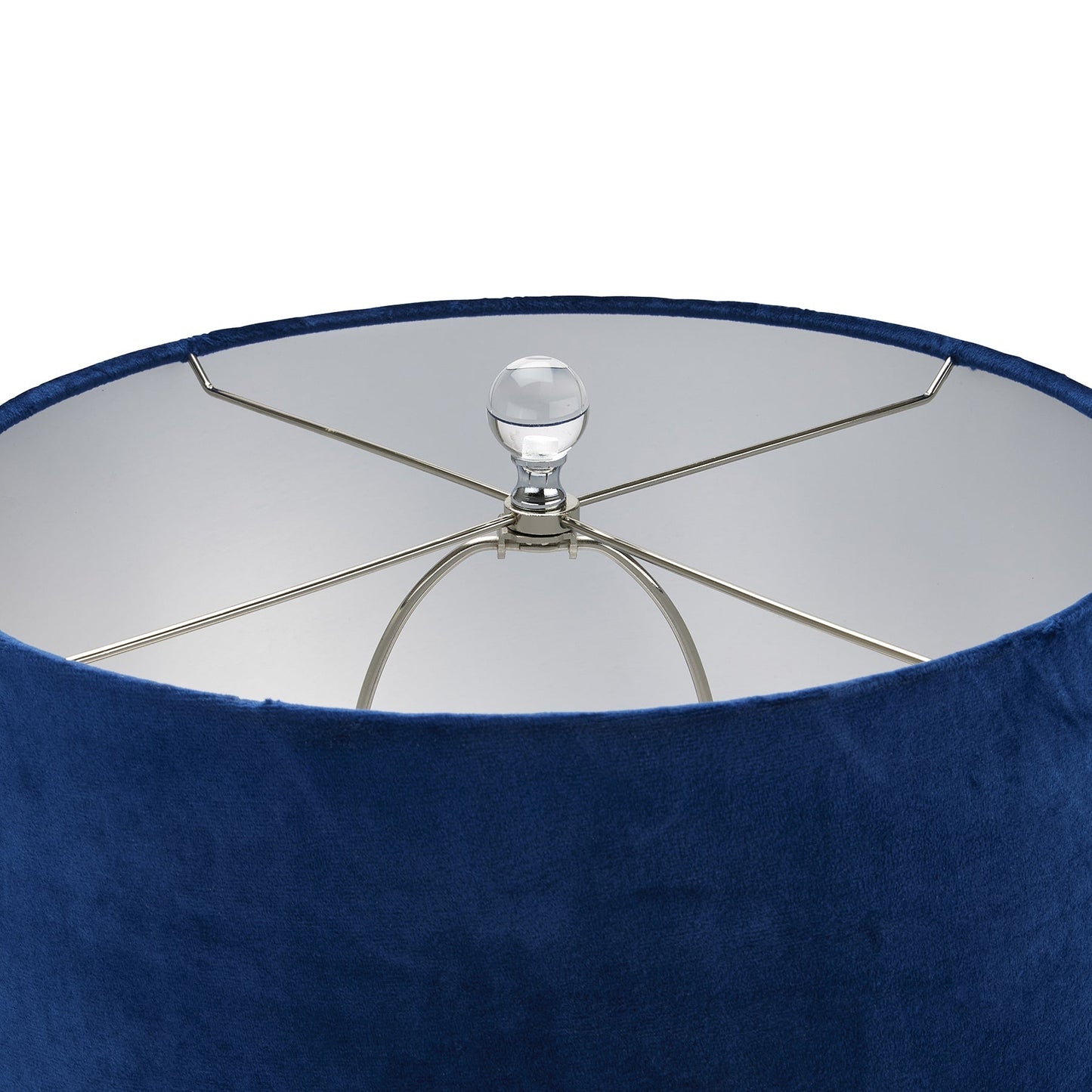 top of lamp shade on hand-dipped glass table lamp