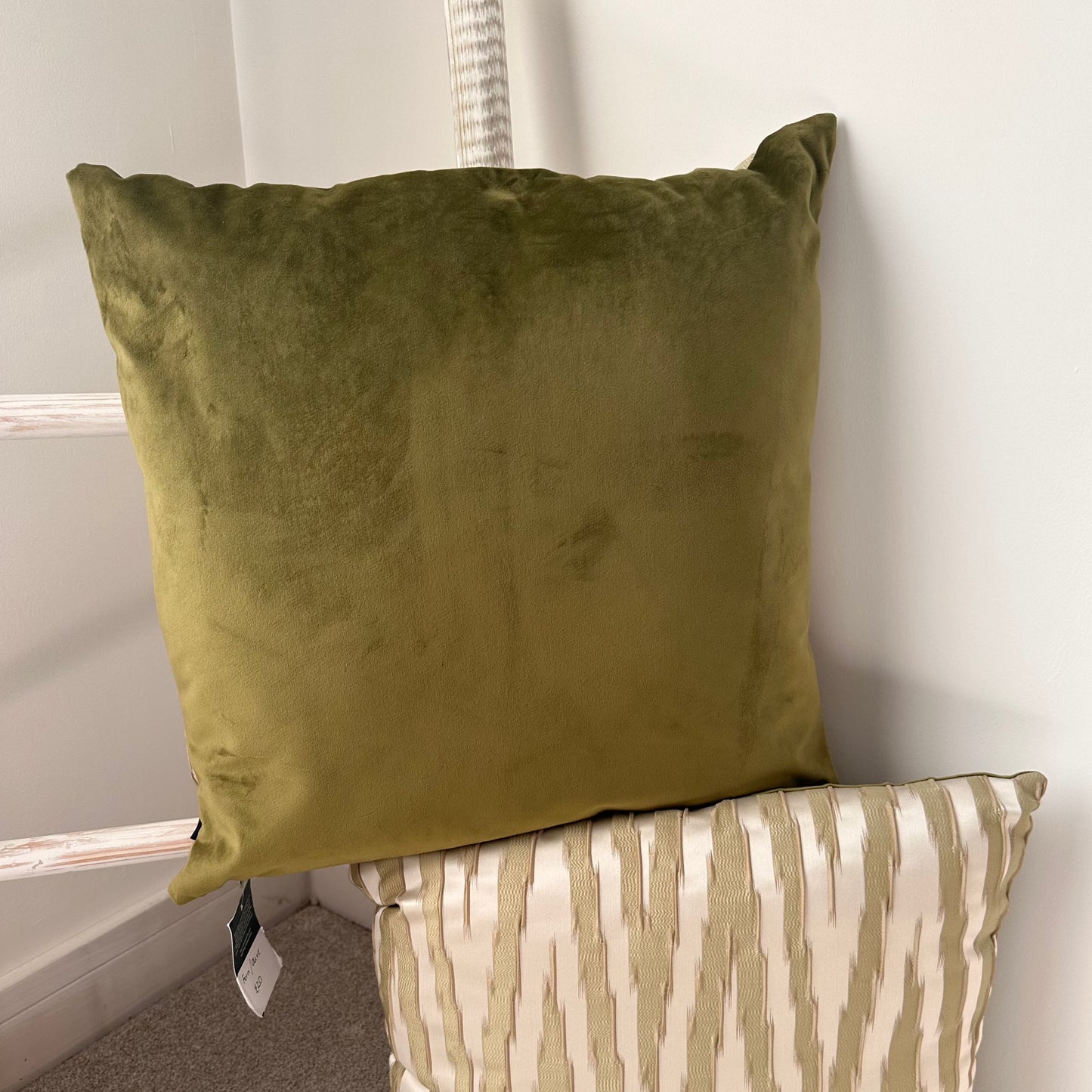 Ashley Wilde Pair of Fenix Geometric Cushions in Fern/Olive Green