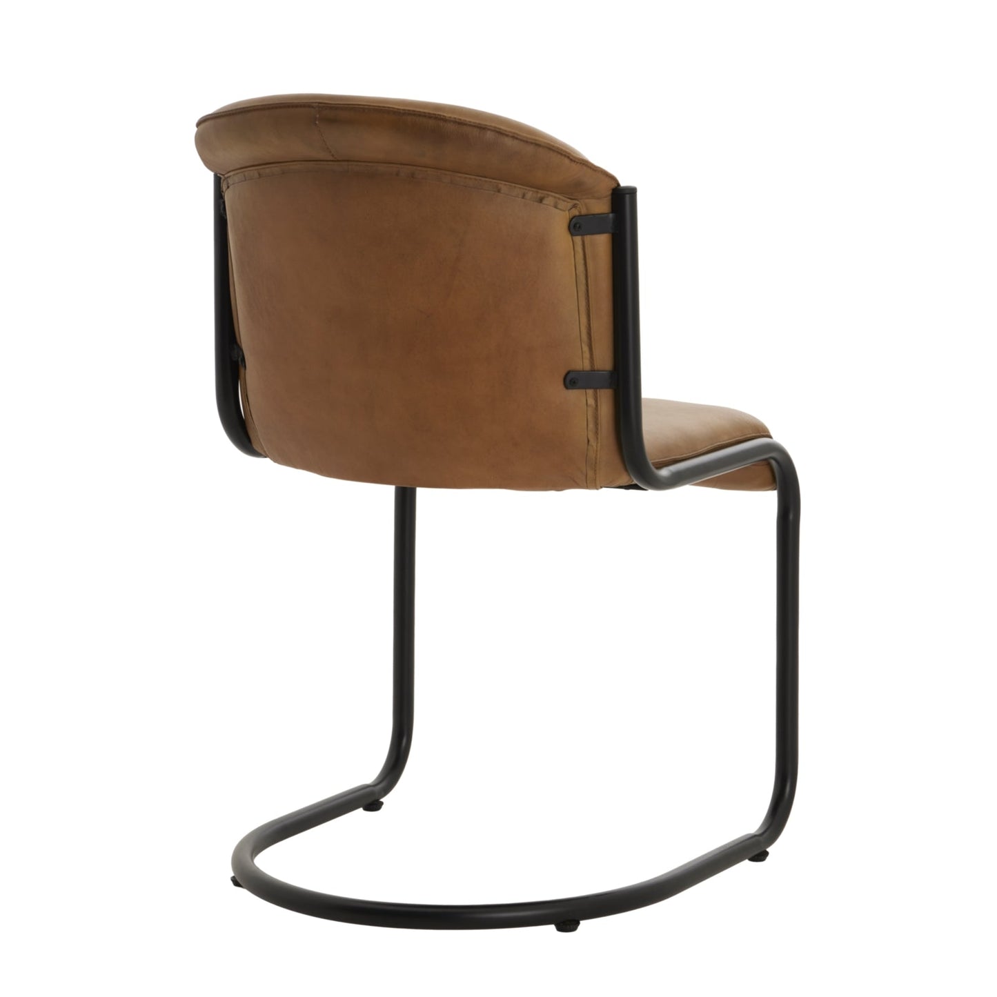 back view of real leather dining chair