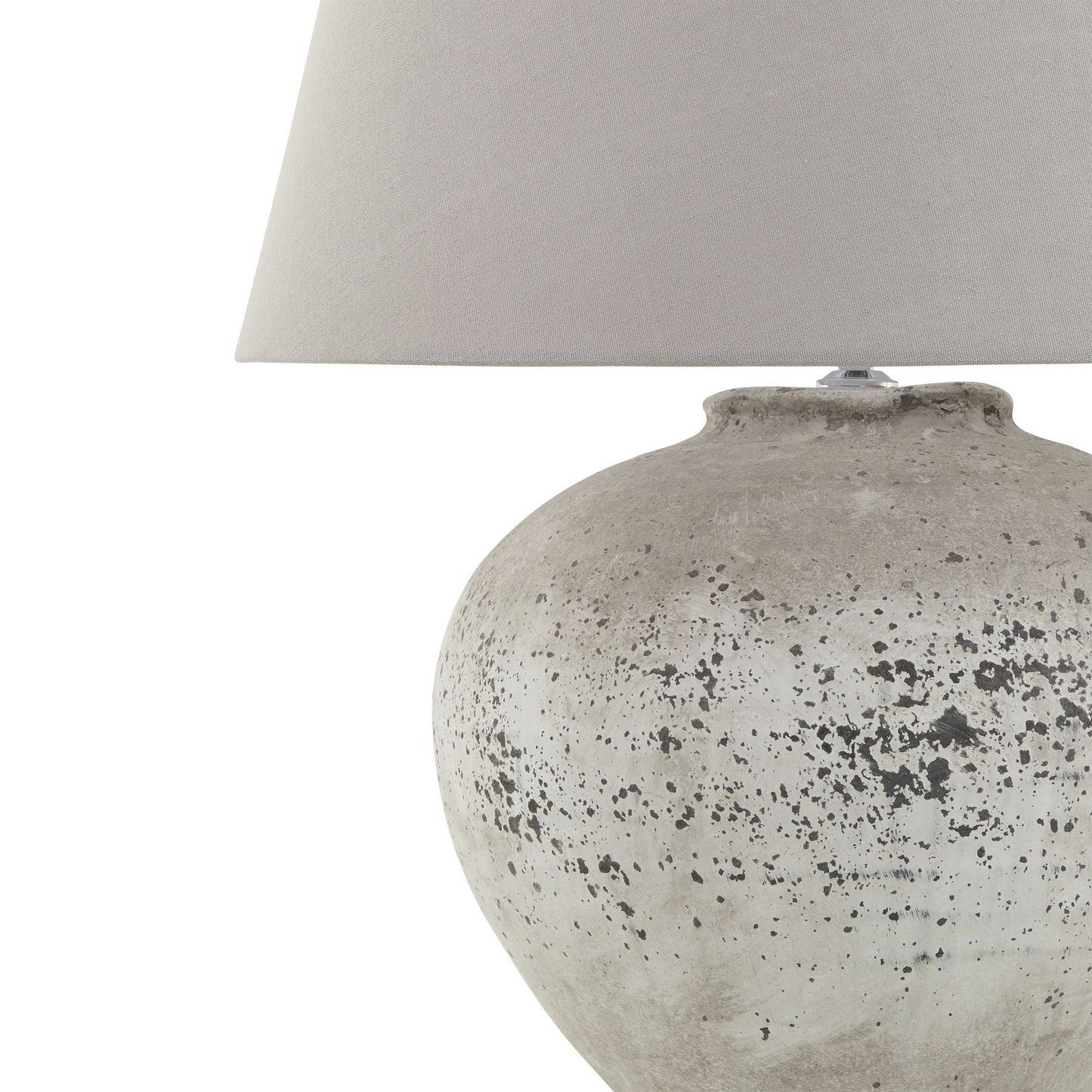 close up of the base on the stone table lamp