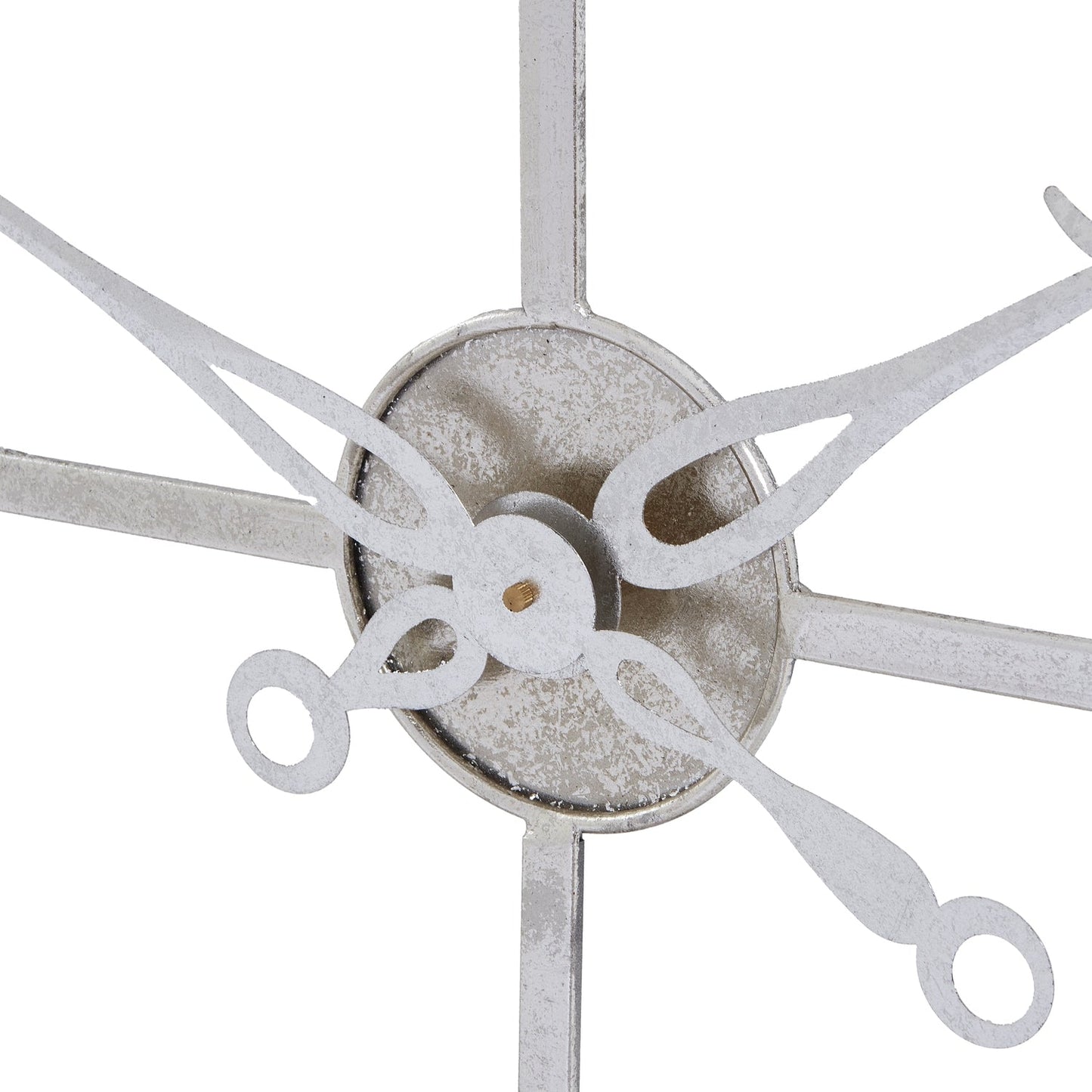 close up of hands and mechanism on Silver Skeleton Clock
