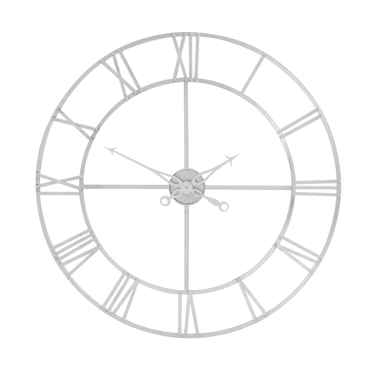 Silver Skeleton Clock front view