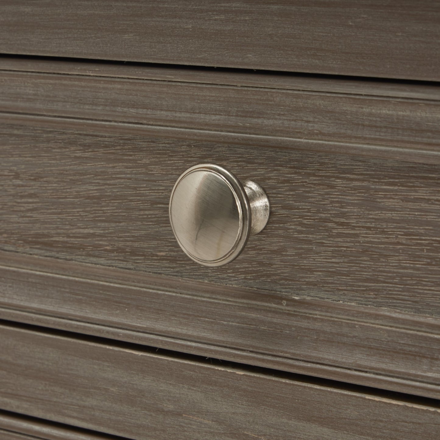 knob detail of wood bedside table
