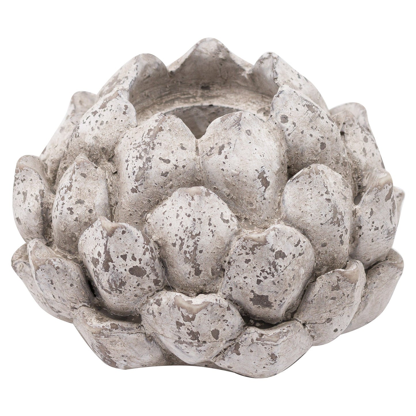 large aged stone tealight holder