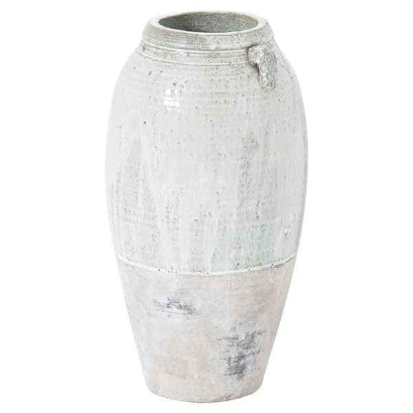 Small aged traditional grecian style amphora vase