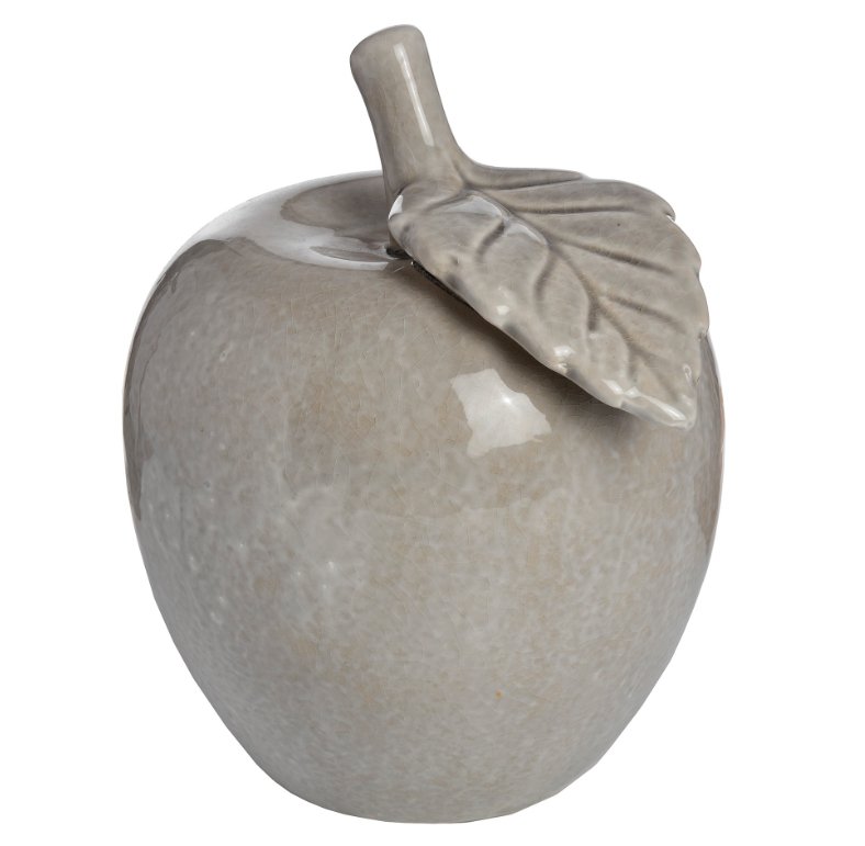Large grey ceramic apple