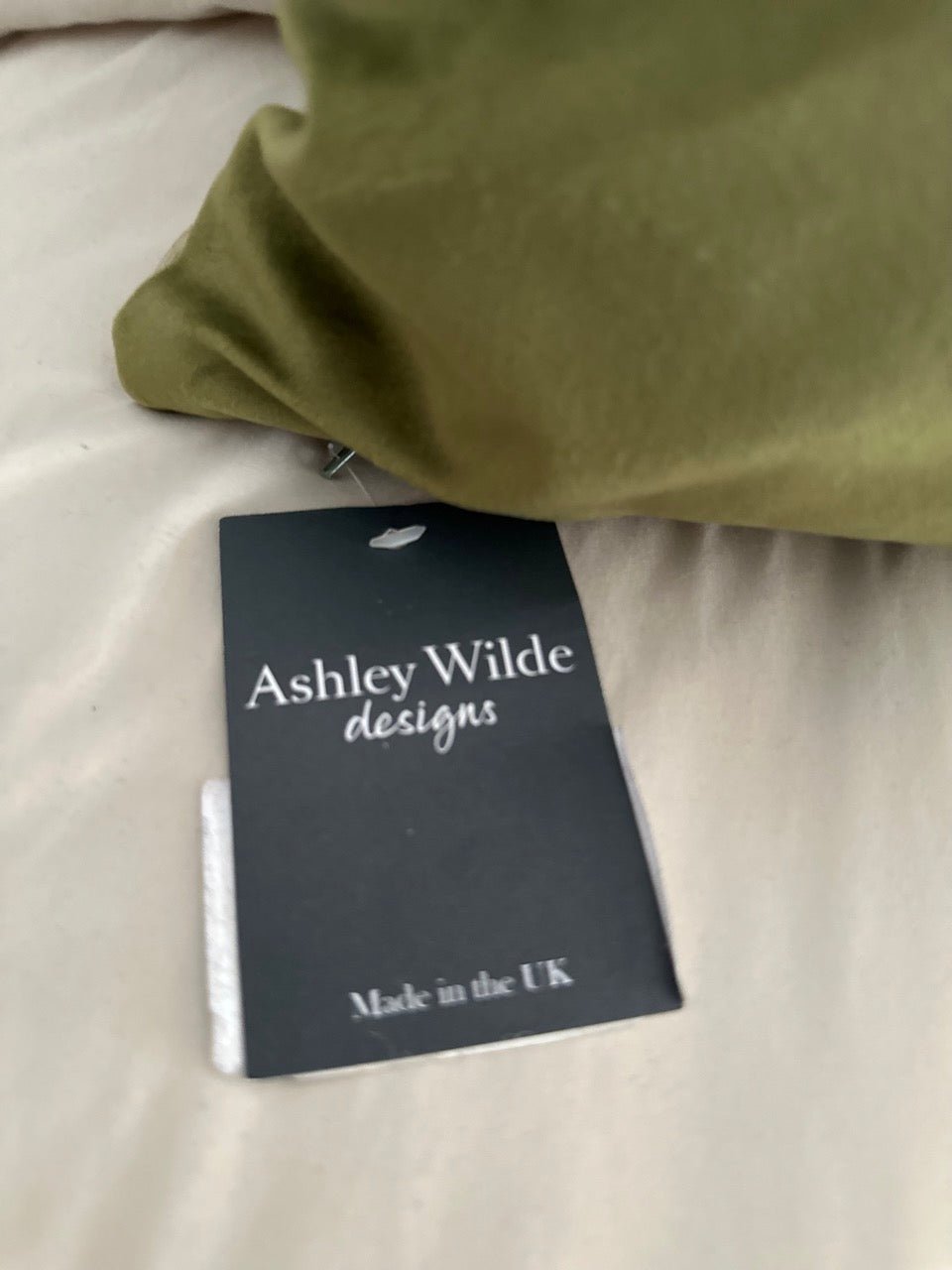 Ashley Wilde Pair of Fenix Geometric Cushions in Fern/Olive Green