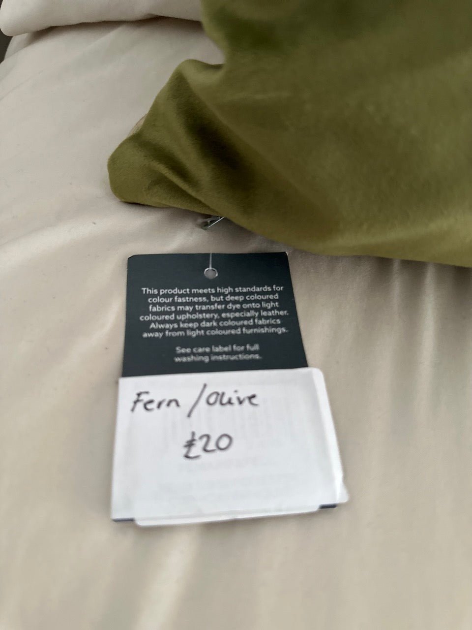 Ashley Wilde Pair of Fenix Geometric Cushions in Fern/Olive Green