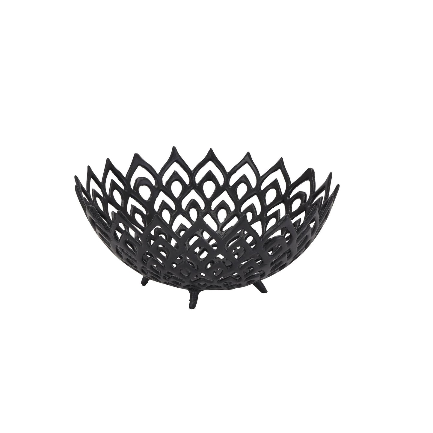 Matte black lattice bowl