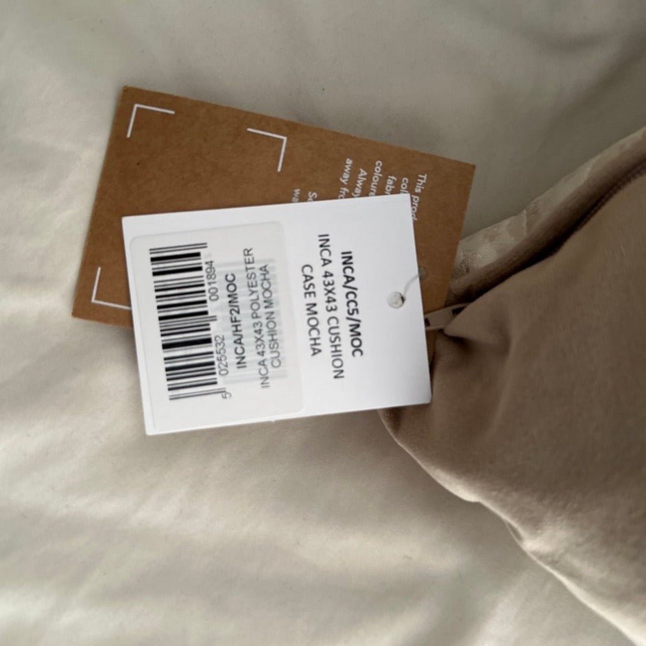 Pair of Inca Mocha Cushions by Evans Lichfield