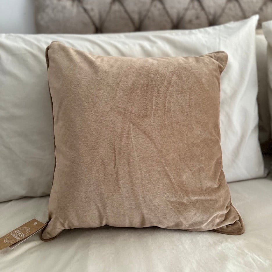 Pair of Inca Mocha Cushions by Evans Lichfield