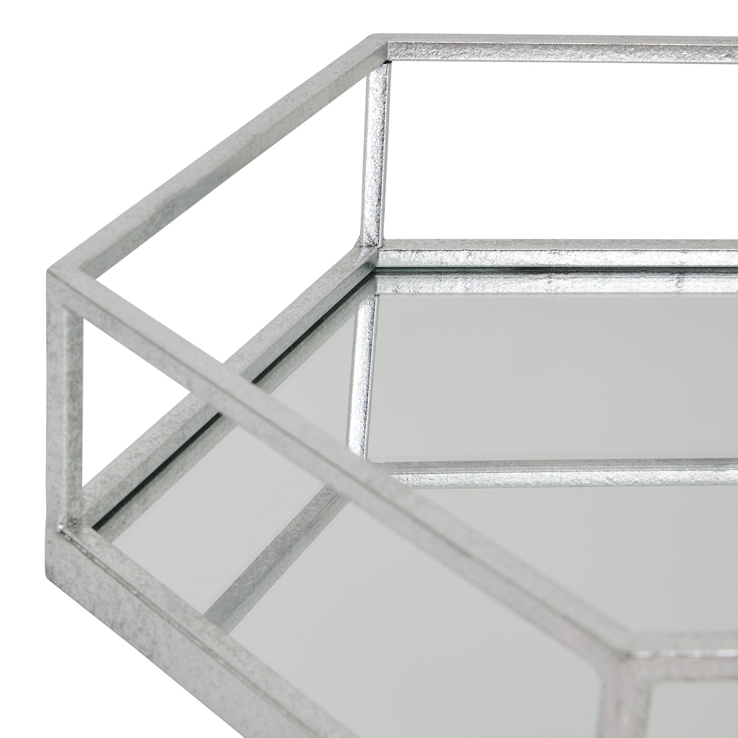silver hexagonal tray