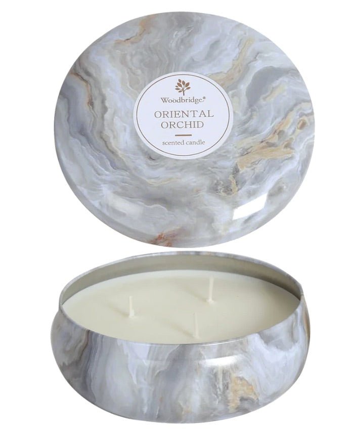 Woodbridge Marble Tin Candles - VARIOUS FRAGRANCES