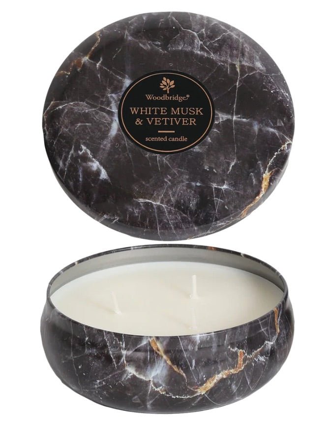 Woodbridge Marble Tin Candles - VARIOUS FRAGRANCES