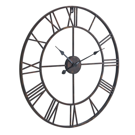 angled view of Bronze Skeleton Wall Clock