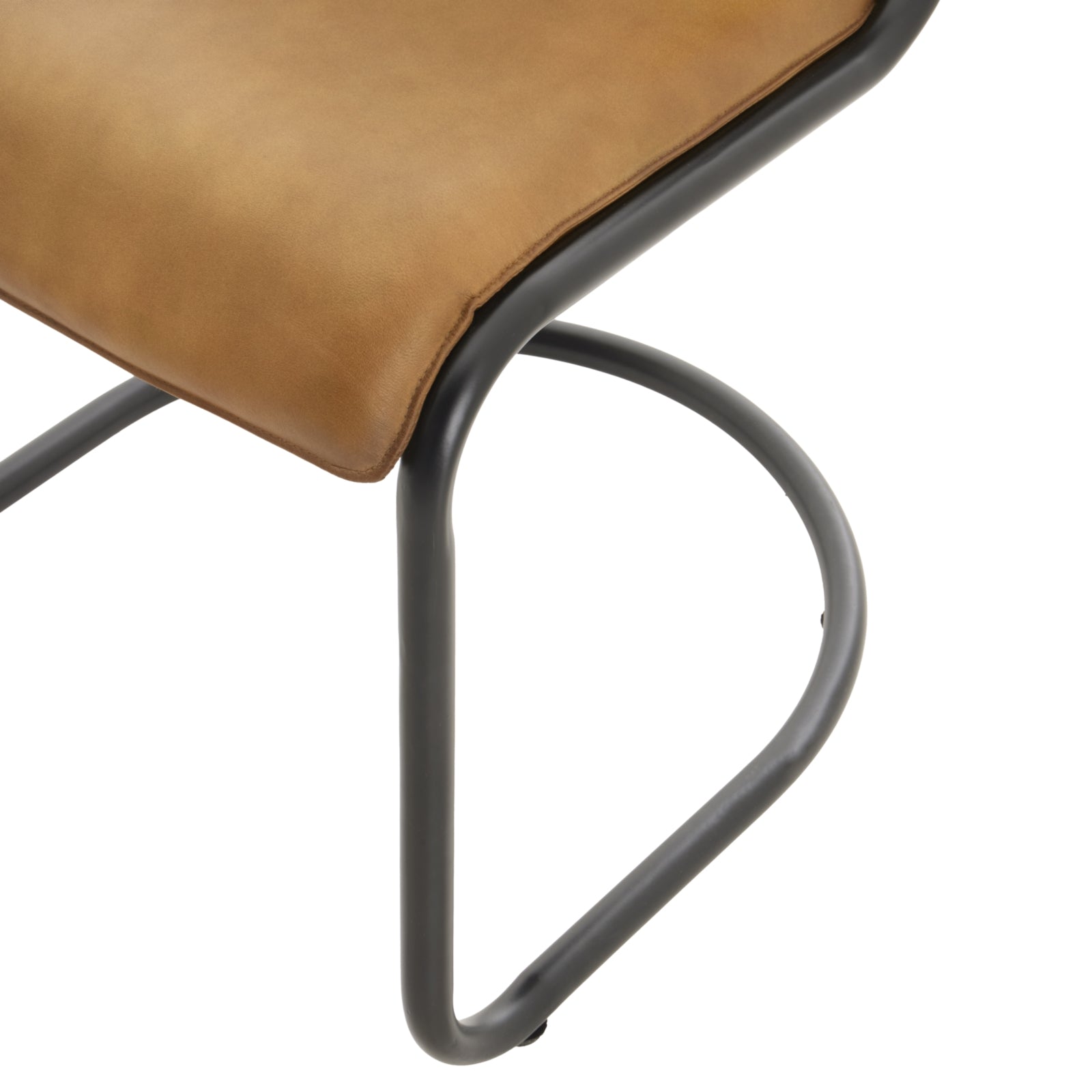 base frame detail of real leather dining chair