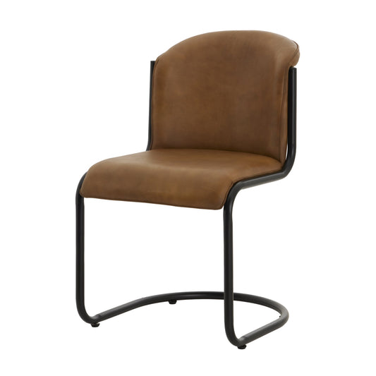 real leather dining chair full view