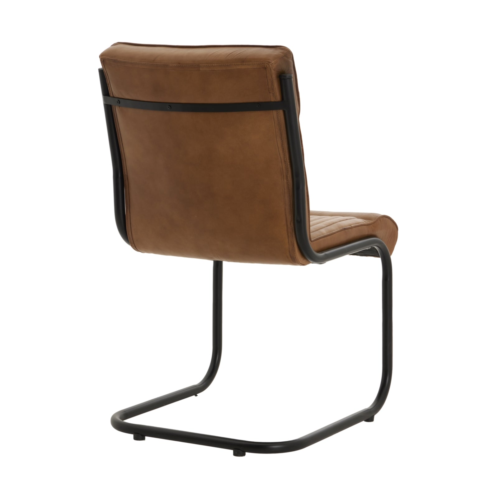 back of the tan real leather dining chiar