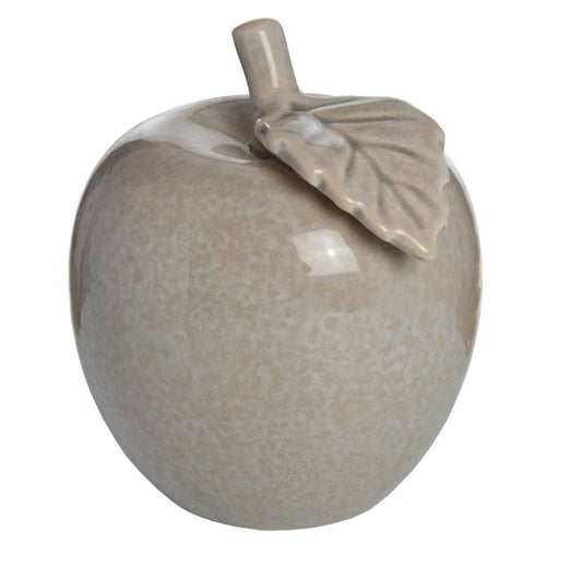 Grey small ceramic apple ornament