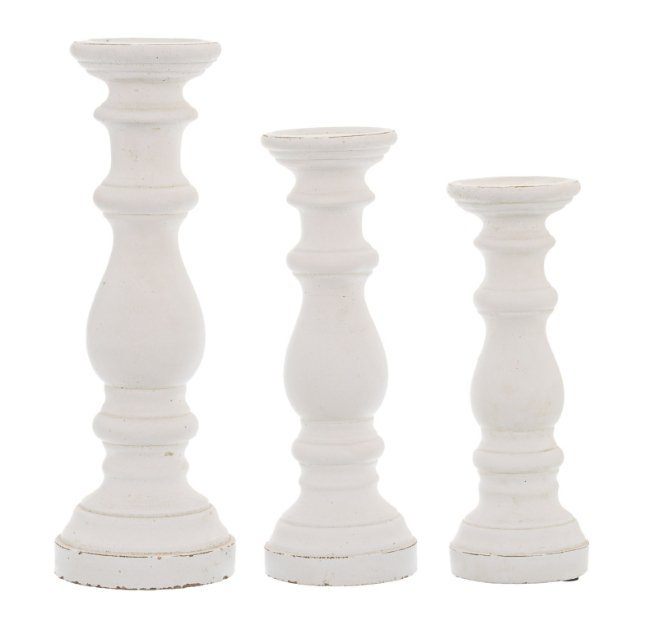 Ceramic White Column Candle Holder