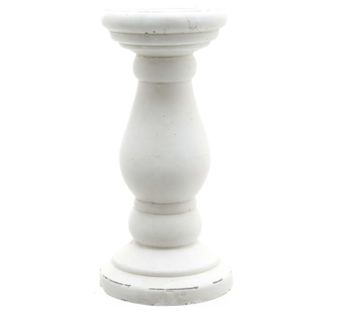 Medium White 30cm Ceramic Candle Holder