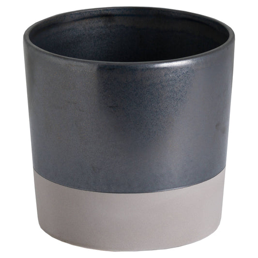 Metallic Grey Ceramic Planter - large