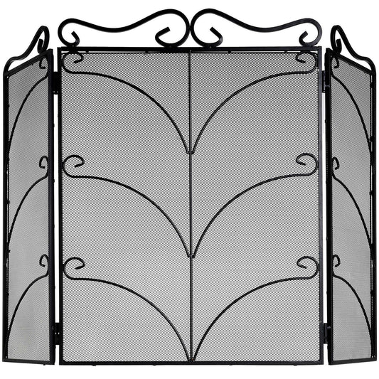 Ornate Black Fire Screen