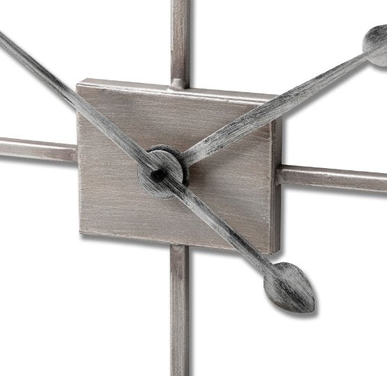 Silver Rectangular Skeleton Wall Clock.